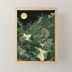 Japanese Wall Art Maximalist Moon Print japandi Art Wabi Sabi Painting Sage Green dopamine decor Mini Art Print Gallery Image 1