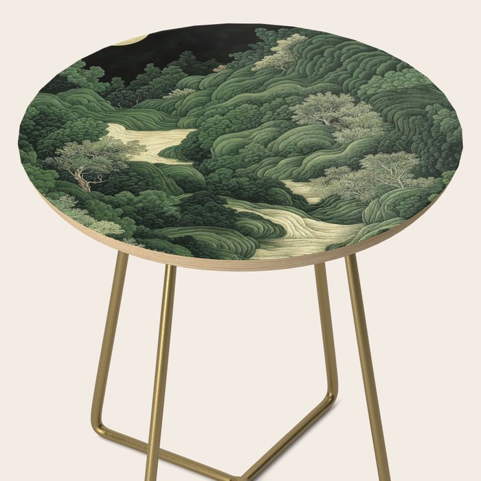 Japanese Wall Art Maximalist Moon Print japandi Art Wabi Sabi Painting Sage Green dopamine decor Side Table Gallery Image 2