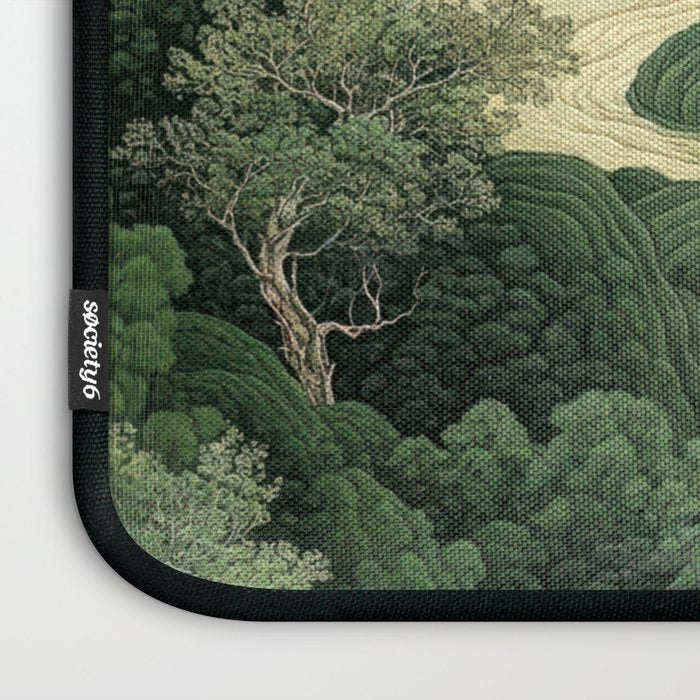 Japanese Wall Art Maximalist Moon Print japandi Art Wabi Sabi Painting Sage Green dopamine decor Laptop Sleeve Gallery Image 3