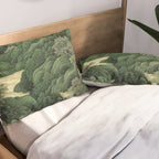 Japanese Wall Art Maximalist Moon Print japandi Art Wabi Sabi Painting Sage Green dopamine decor Pillow Sham Gallery Image 2