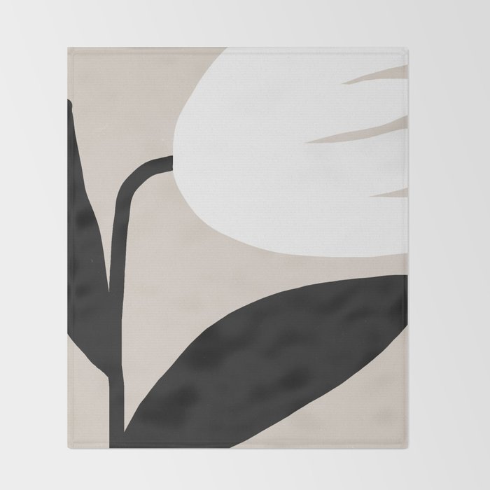 Abstract Flora - neutral Throw Blanket Gallery Image 2