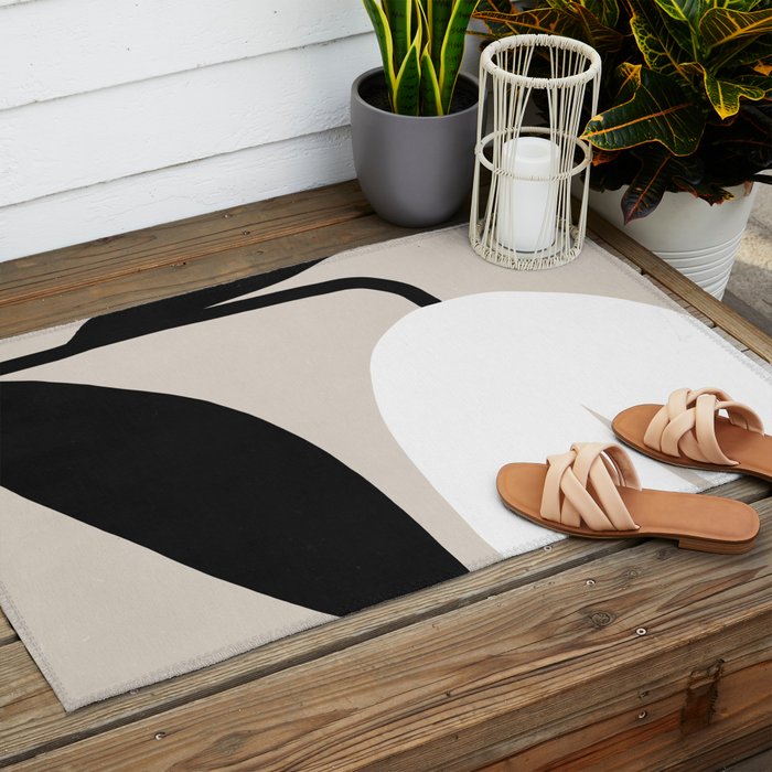 Abstract Flora - neutral Outdoor Rug Gallery Image 2