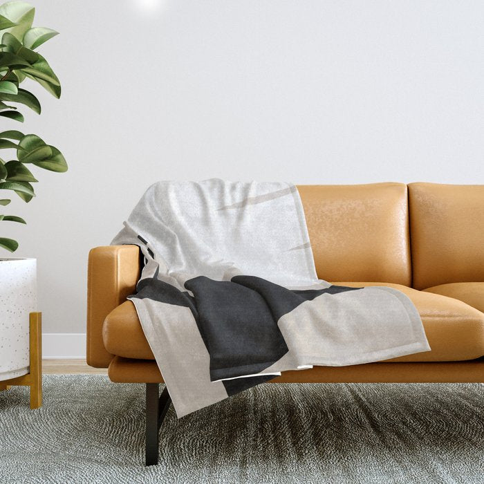 Abstract Flora - neutral Throw Blanket Gallery Image 1