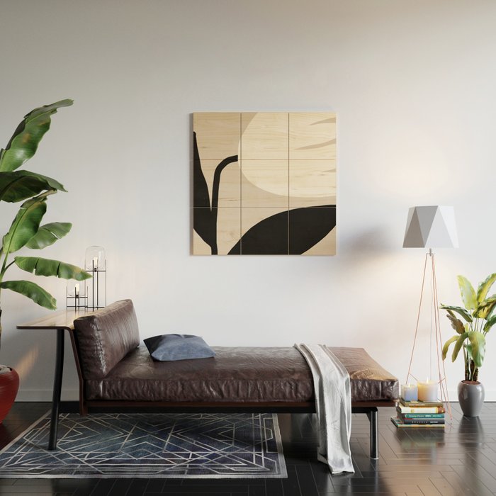 Abstract Flora - neutral Wood Wall Art Gallery Image 2