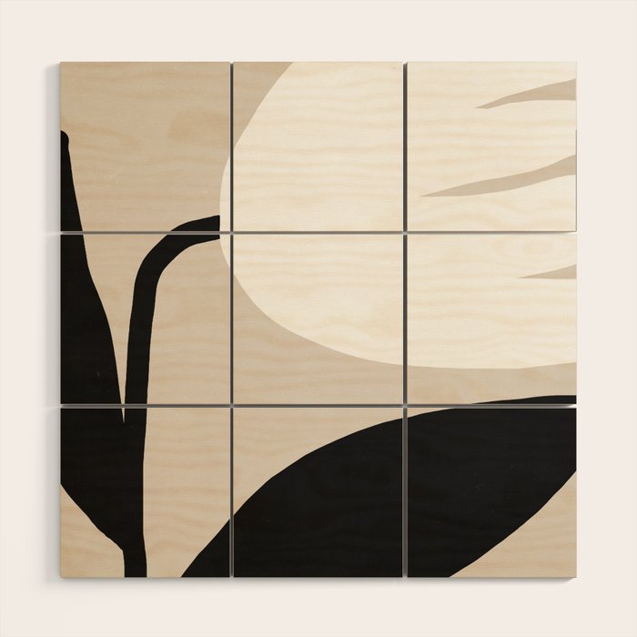 Abstract Flora - neutral Wood Wall Art Gallery Image 1