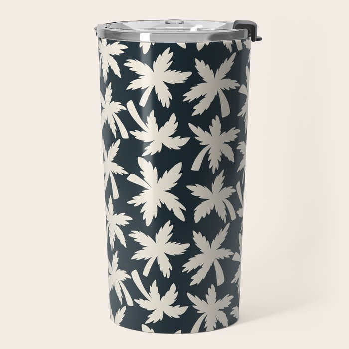 Palm Trees - Black and White  Travel Mug Gallery Image 2