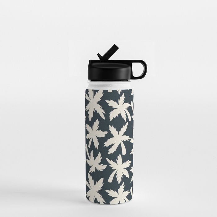 Palm Trees - Black and White  Water Bottle Gallery Image 1