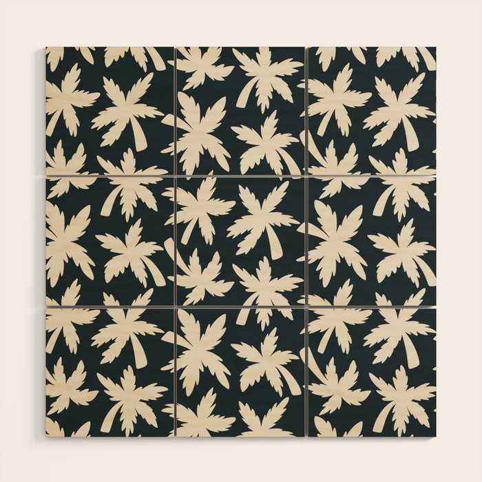 Palm Trees - Black and White  Wood Wall Art Gallery Image 1