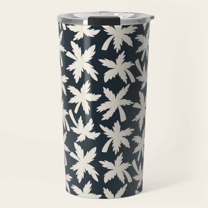 Palm Trees - Black and White  Travel Mug Gallery Image 1