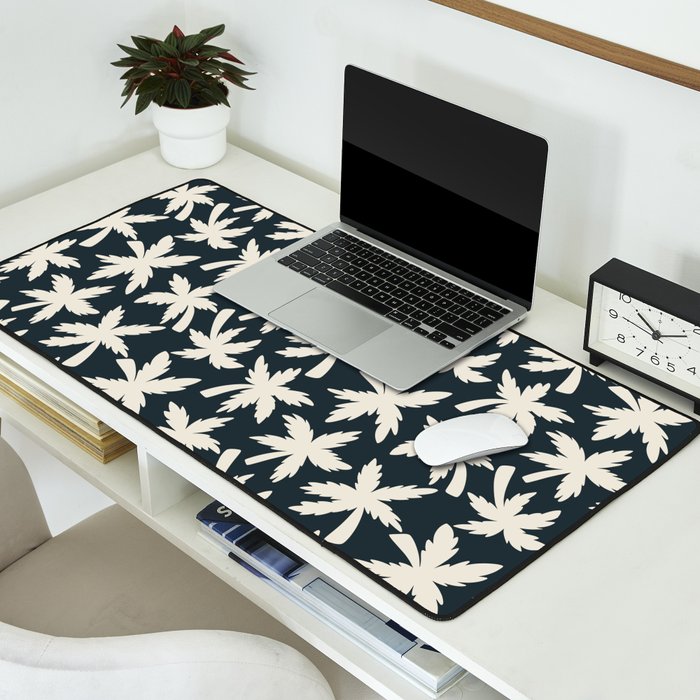 Palm Trees - Black and White  Desk Mat Gallery Image 2
