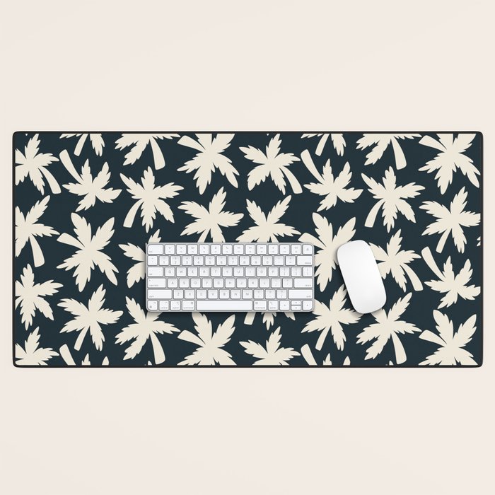Palm Trees - Black and White  Desk Mat Gallery Image 1