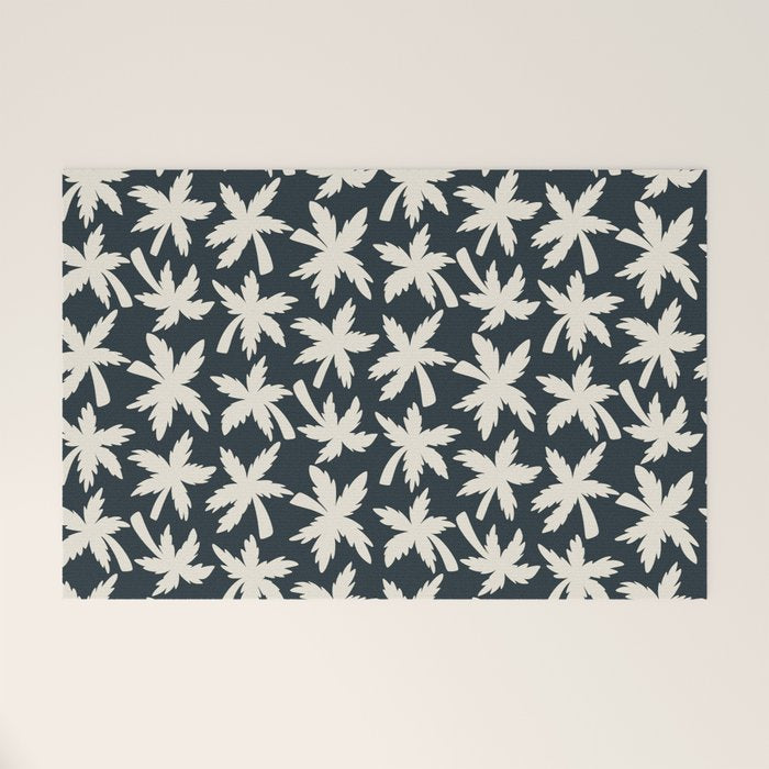 Palm Trees - Black and White  Welcome Mat Gallery Image 1