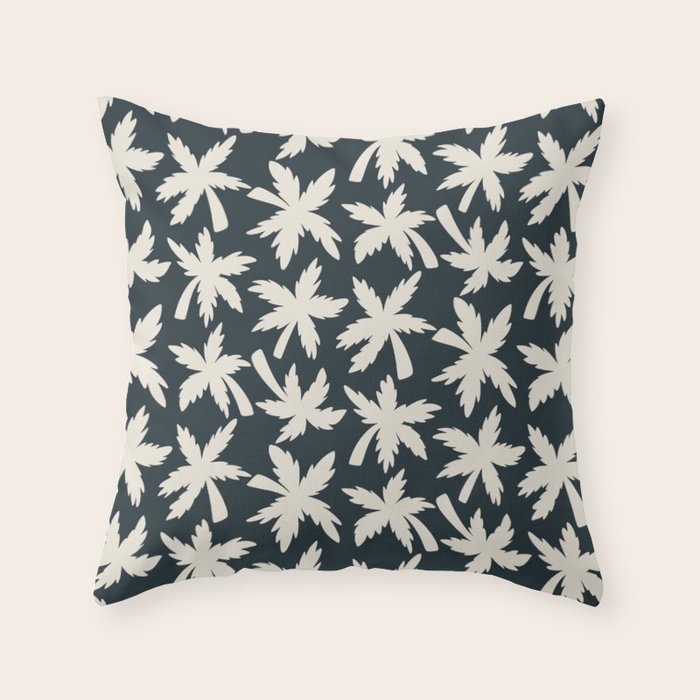 Palm Trees - Black and White  Throw Pillow Gallery Image 6
