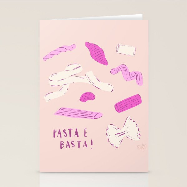Pasta Noodles in Pink  Stationery Card Gallery Image 2