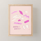 Pasta Noodles in Pink  Mini Art Print Gallery Image 1