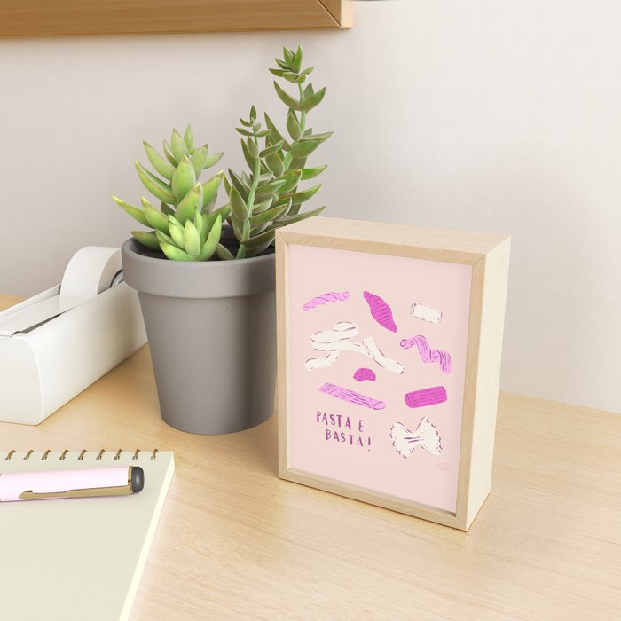 Pasta Noodles in Pink  Mini Art Print Gallery Image 2