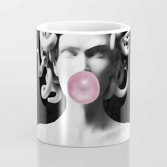 Medusa blowing pink bubblegum bubble Coffee Mug Gallery Image 4