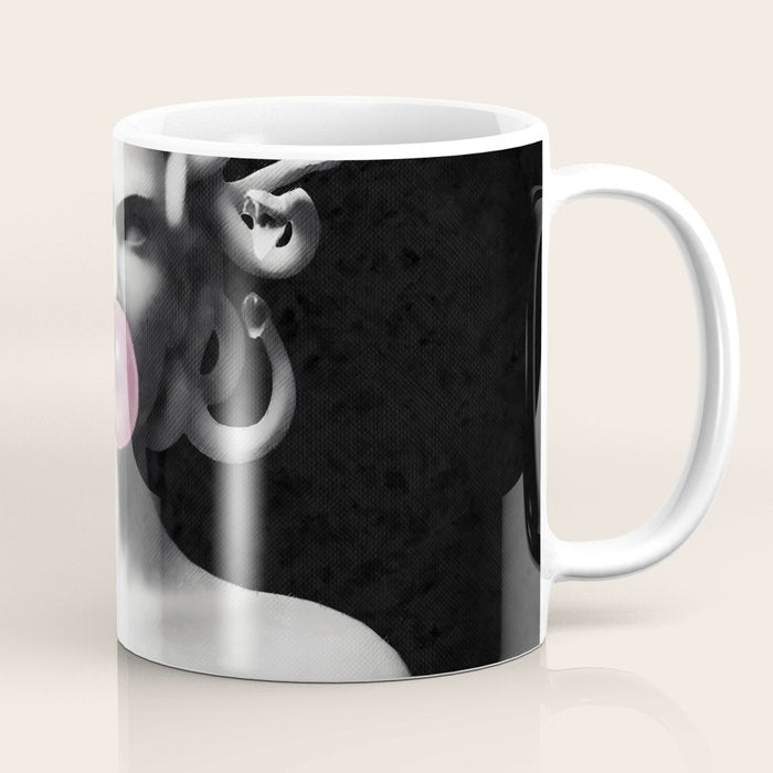 Medusa blowing pink bubblegum bubble Coffee Mug Gallery Image 1