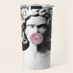 Medusa blowing pink bubblegum bubble Travel Mug Gallery Image 1