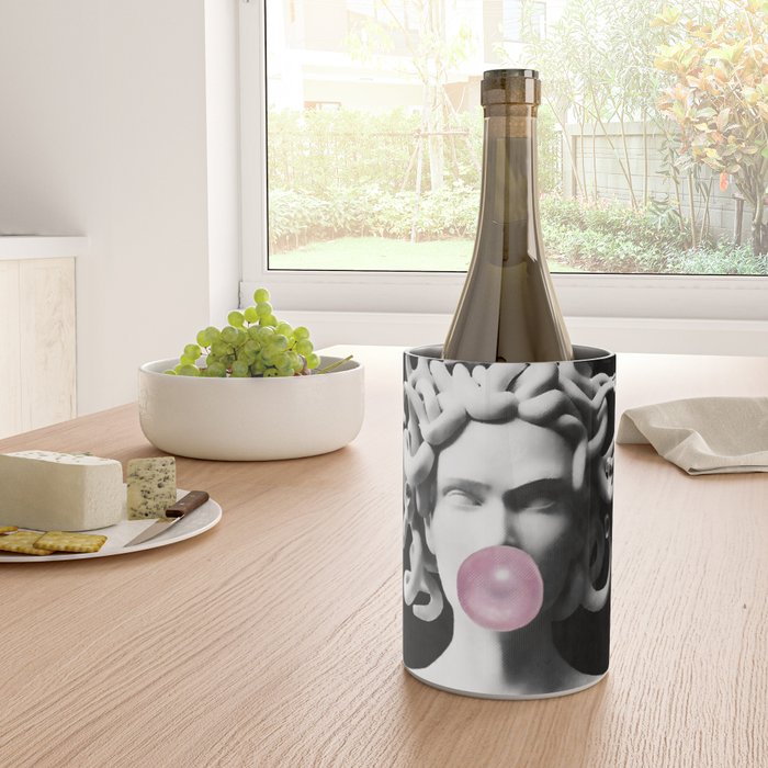 Medusa blowing pink bubblegum bubble Wine Chiller Gallery Image 4