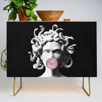 Medusa blowing pink bubblegum bubble Credenza Gallery Image 1