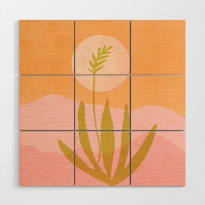 Desert Moon Colorful Landscape Wood Wall Art Gallery Image 1