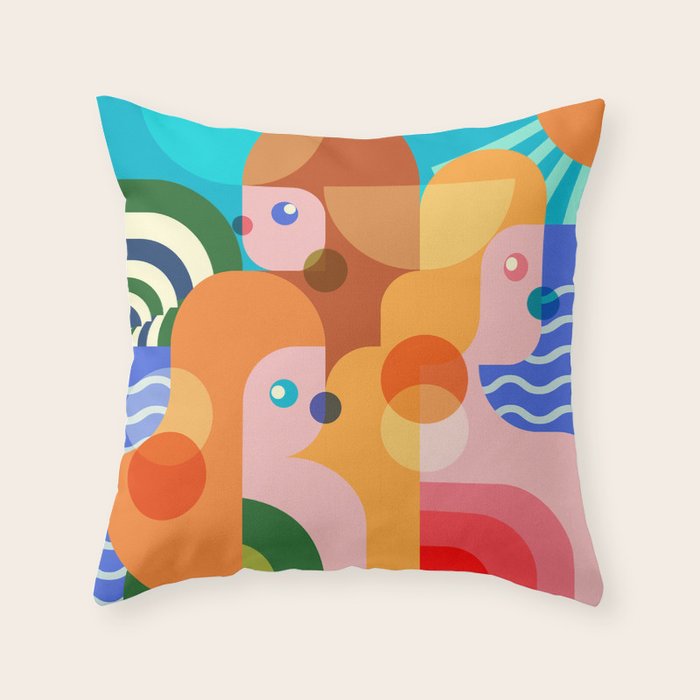 Sunshine Coastal Girls Throw Pillow Gallery Image 1