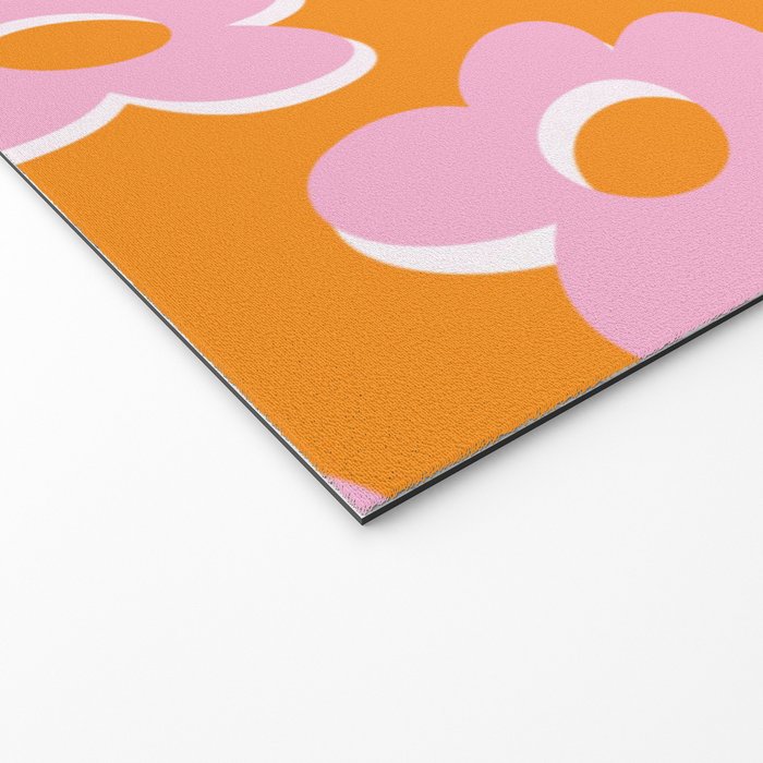 Groovy Daisy || Retro Flower Vibrant Print 60s 70s Welcome Mat Gallery Image 2