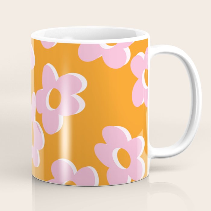 Groovy Daisy || Retro Flower Vibrant Print 60s 70s Coffee Mug Gallery Image 1