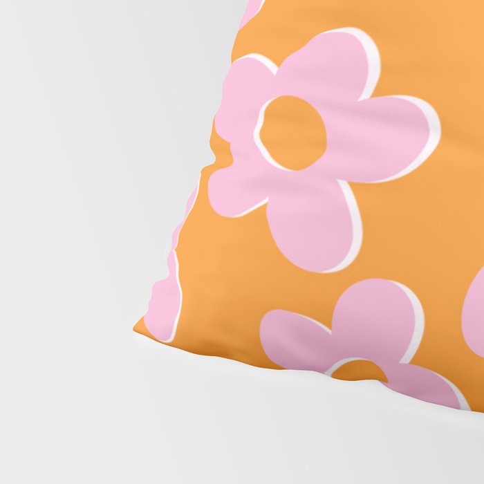 Groovy Daisy || Retro Flower Vibrant Print 60s 70s Pillow Sham Gallery Image 4