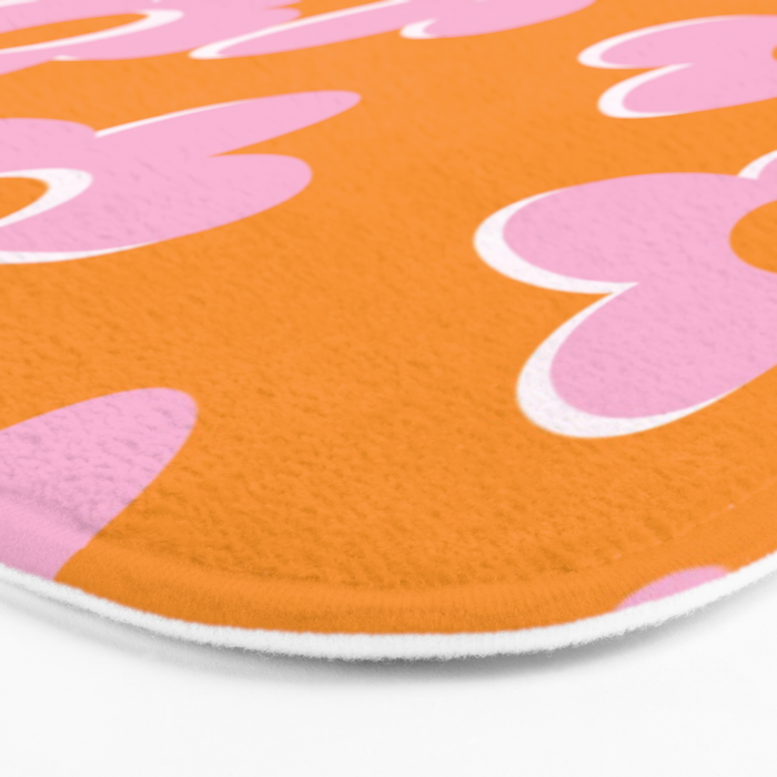 Groovy Daisy || Retro Flower Vibrant Print 60s 70s Bath Mat Gallery Image 3