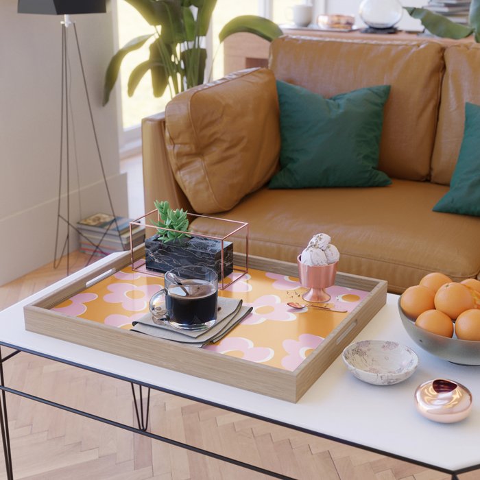 Groovy Daisy || Retro Flower Vibrant Print 60s 70s Serving Tray Gallery Image 2