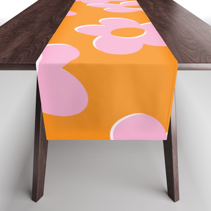 Groovy Daisy || Retro Flower Vibrant Print 60s 70s Table Runner Gallery Image 1