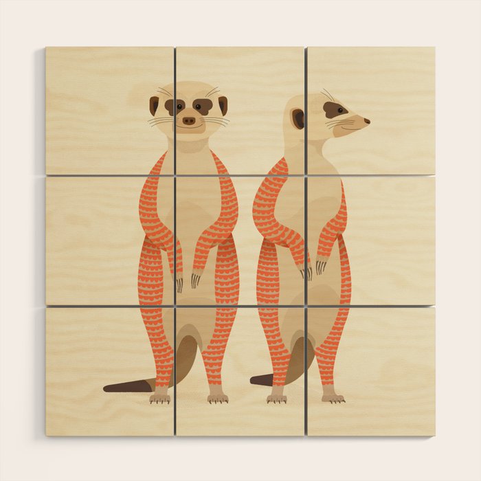 Whimsical Meerkats Wood Wall Art Gallery Image 1