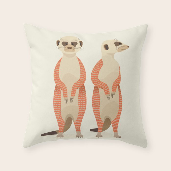 Whimsical Meerkats Throw Pillow Gallery Image 6