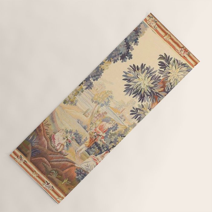 Antique Rococo French Pastoral Tapestry Yoga Mat Gallery Image 1