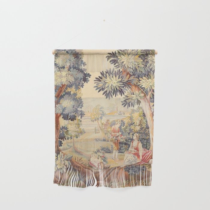 Antique Rococo French Pastoral Tapestry Wall Hanging Gallery Image 1