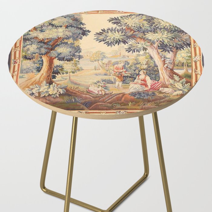 Antique Rococo French Pastoral Tapestry Side Table Gallery Image 2