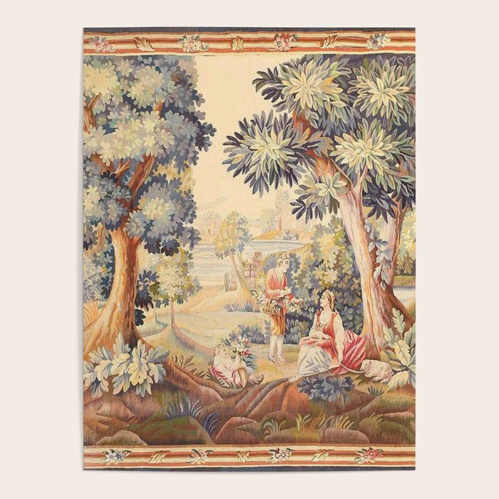Antique Rococo French Pastoral Tapestry Poster Gallery Image 4
