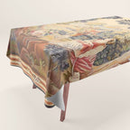 Antique Rococo French Pastoral Tapestry Tablecloth Gallery Image 1