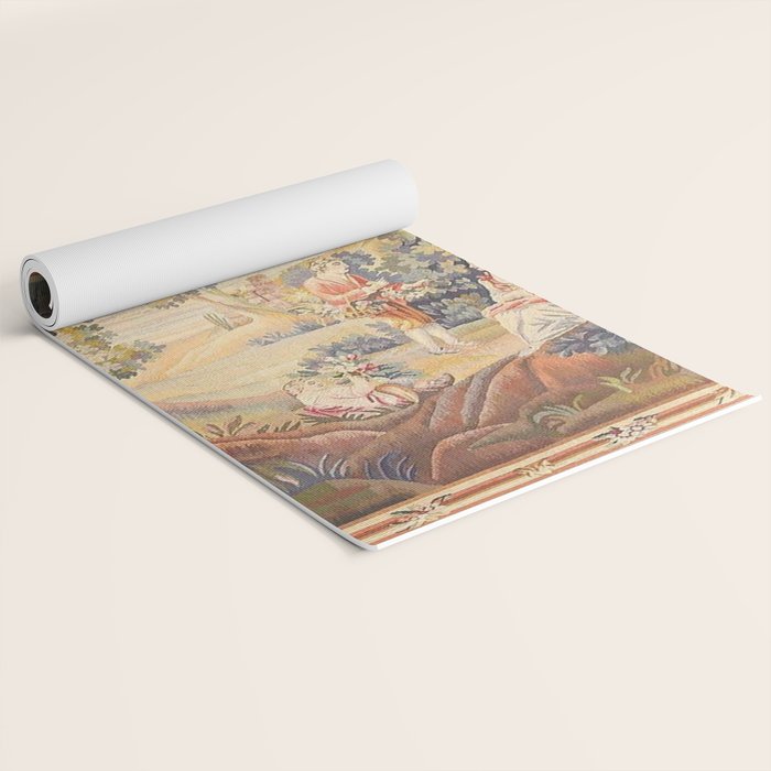 Antique Rococo French Pastoral Tapestry Yoga Mat Gallery Image 2