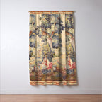 Antique Rococo French Pastoral Tapestry Window Curtain Gallery Image 3