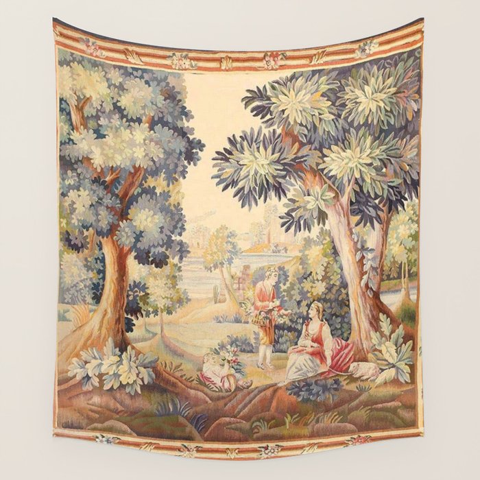 Antique Rococo French Pastoral Tapestry Wall Tapestry Gallery Image 4