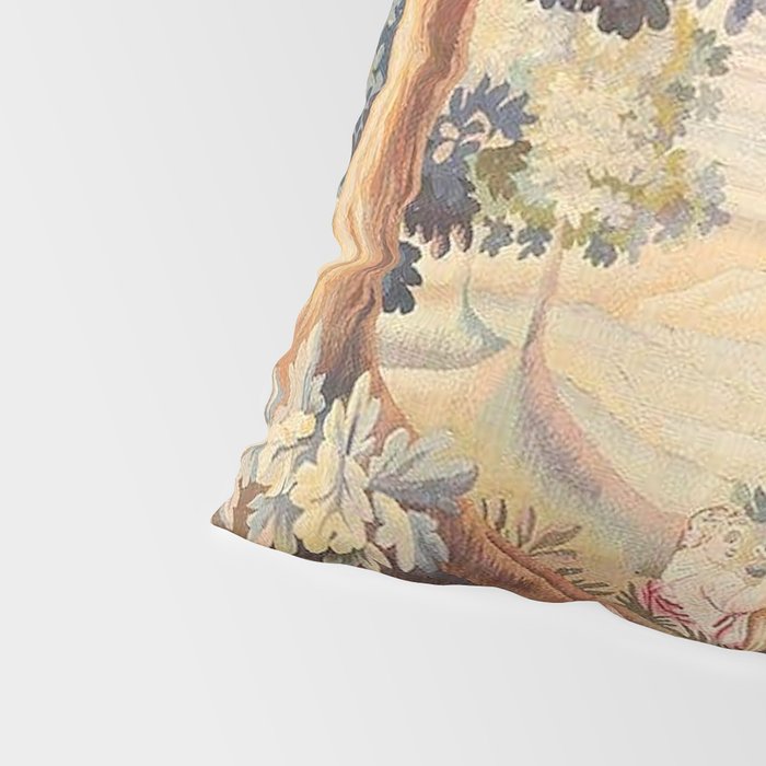 Antique Rococo French Pastoral Tapestry Pillow Sham Gallery Image 4
