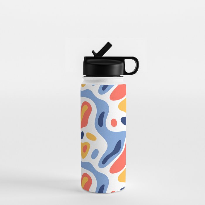 Colorful abstract organic shape art pattern Water Bottle Gallery Image 1