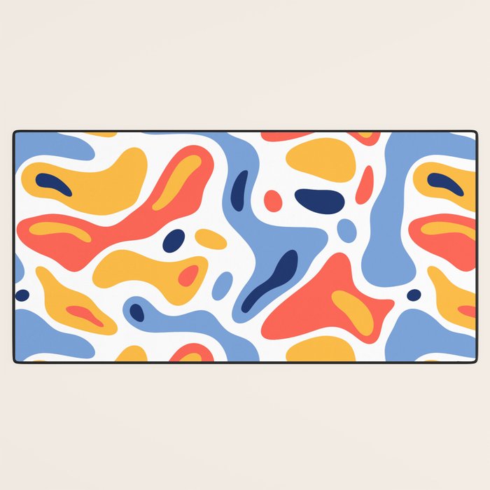 Colorful abstract organic shape art pattern Desk Mat Gallery Image 3