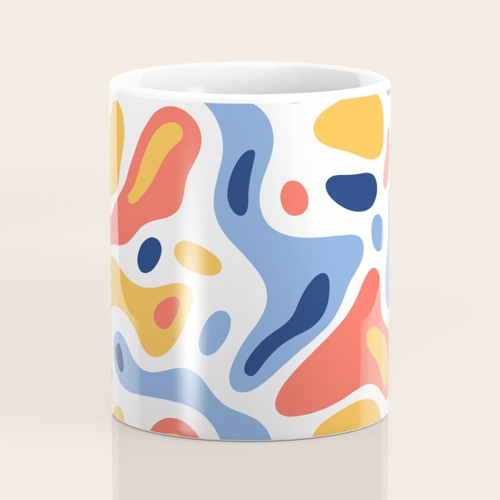 Colorful abstract organic shape art pattern Coffee Mug Gallery Image 4