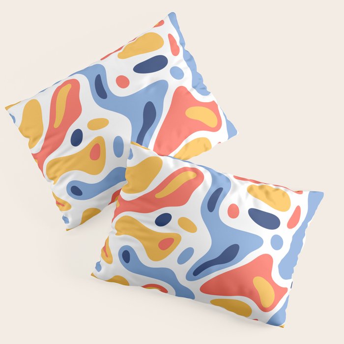 Colorful abstract organic shape art pattern Pillow Sham Gallery Image 1