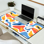 Colorful abstract organic shape art pattern Desk Mat Gallery Image 2