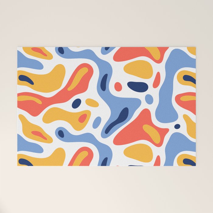 Colorful abstract organic shape art pattern Welcome Mat Gallery Image 1